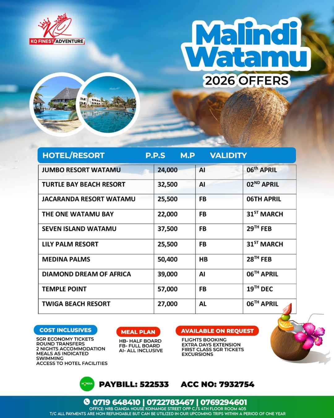MALINDI WATAMU 2026 OFFERS